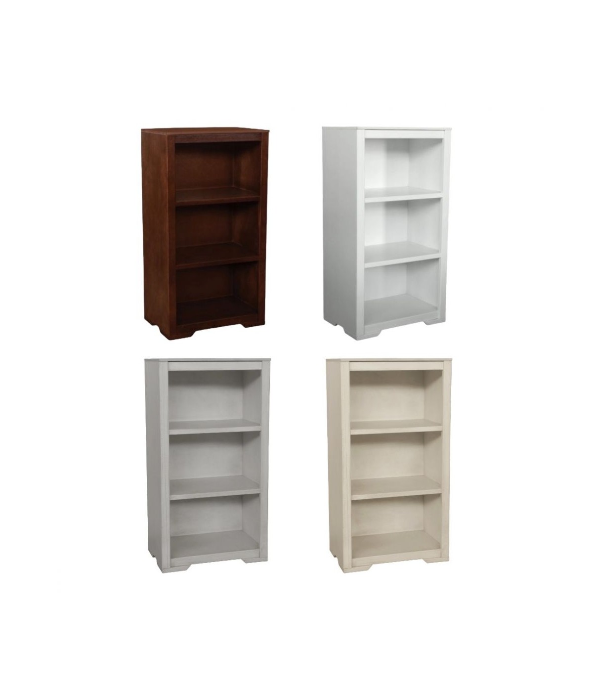 MOBILI 2G - Libreria componibile 3 vani a giorno legno vari colori 60x40x111 vista frontale