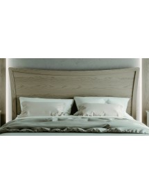 MOBILI 2G - LETTO MODERNO IN LEGNO FRASSINO TESTATA LEGNO L.190 P.210 H.127 vista frontale