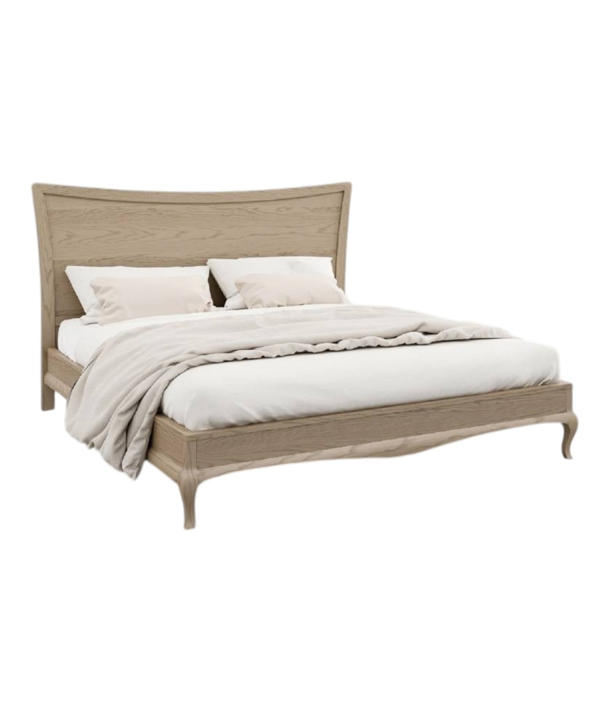 MOBILI 2G - LETTO MODERNO IN LEGNO FRASSINO TESTATA LEGNO L.190 P.210 H.127 vista frontale