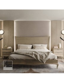MOBILI 2G - LETTO MODERNO IN LEGNO FRASSINO TESTATA LEGNO L.190 P.210 H.127 vista frontale