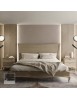MOBILI 2G - LETTO MODERNO IN LEGNO FRASSINO TESTATA LEGNO L.190 P.210 H.127 vista frontale