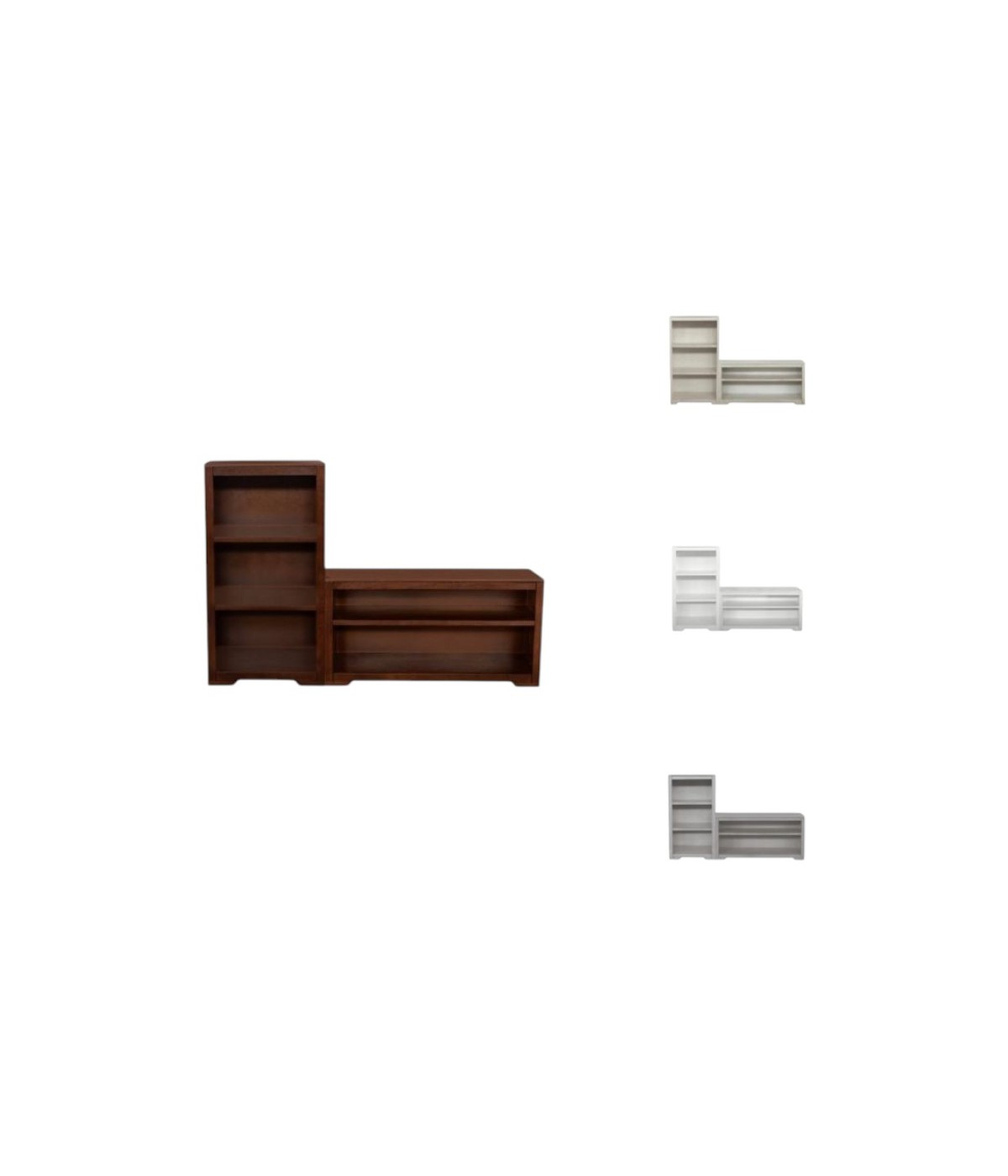 MOBILI 2G - Libreria componibile porta tv vani a giorno legno vari colori 180x40x111 vista frontale