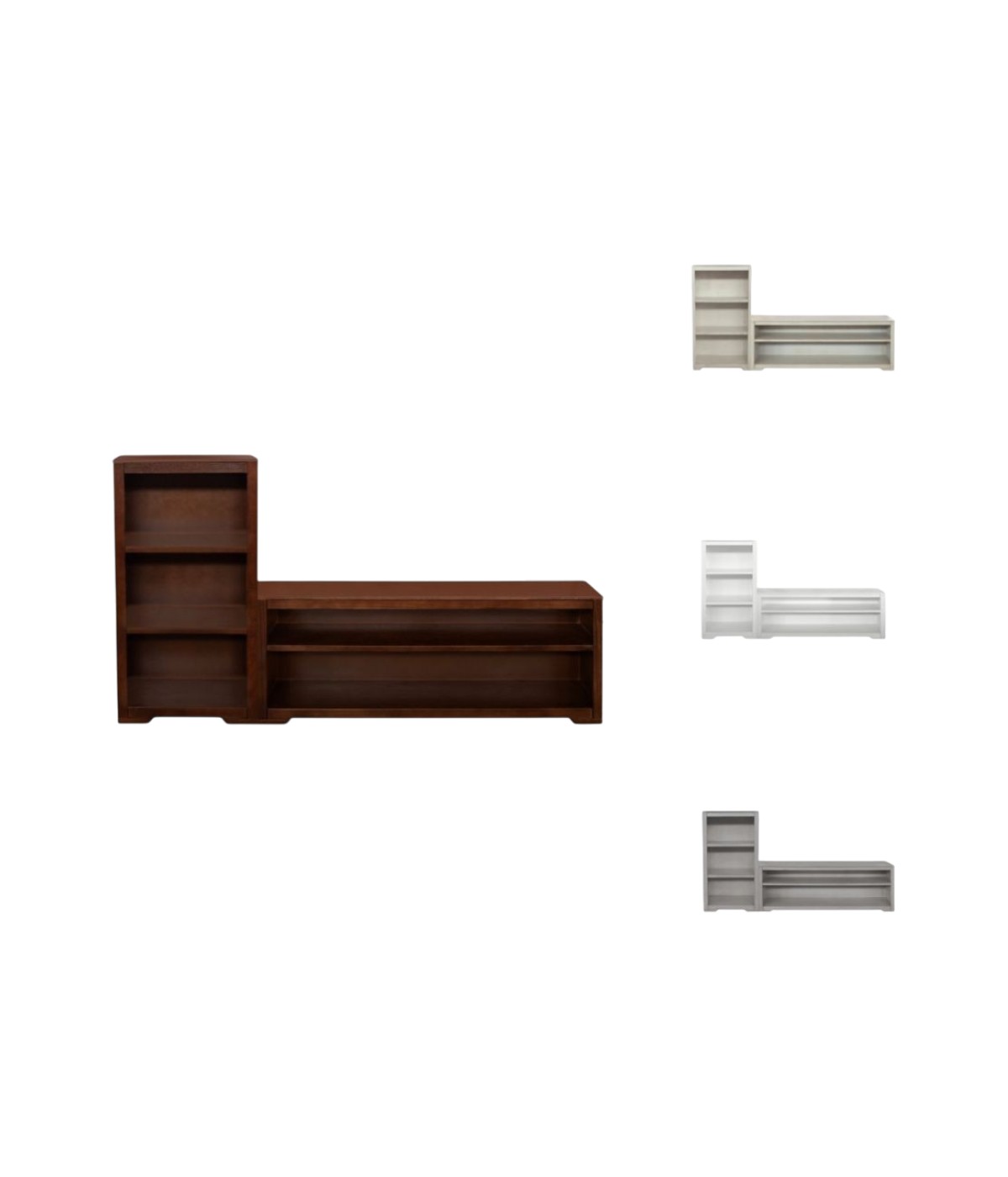 MOBILI 2G - Libreria componibile porta tv vani a giorno legno vari colori 220x40x111 vista frontale