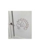 MOBILI 2G - Cristalliera 2 porte legno shabby bianco invecchiato pavoncella 112x49x206 vista frontale