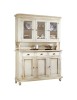 MOBILI 2G - CRISTALLIERA 3 PORTE 3 CASSETTI SHABBY VINTAGE BIANCO CONSUMATO 160x50x221