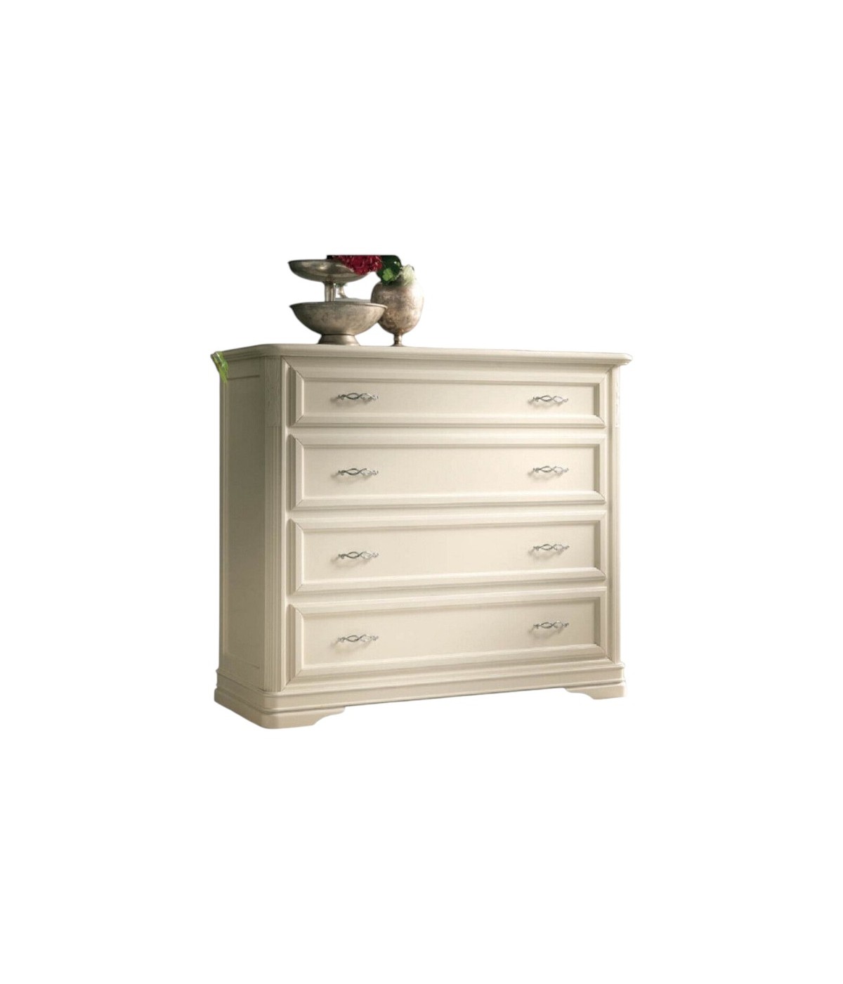 CASSETTIERA CLASSICA 4 CASSETTI IN LEGNO MASSELLO 130x51x105