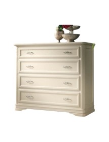 CASSETTIERA CLASSICA 4 CASSETTI IN LEGNO MASSELLO 130x51x105