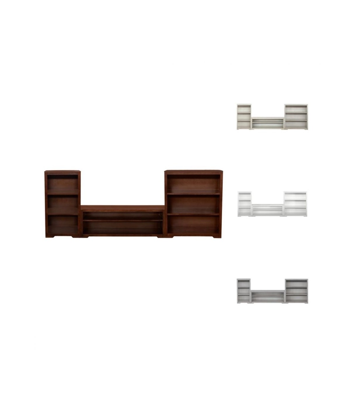 MOBILI 2G - Libreria componibile porta tv vani a giorno legno vari colori 320x40x111 vista frontale