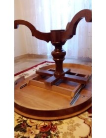 MOBILI 2G - TAVOLO ROTONDO ALLUNGABILE LEGNO GREZZO DIAMETRO 120x120 H.80