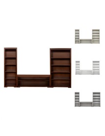 MOBILI 2G - Libreria componibile porta tv vani a giorno legno vari colori 320x40x187 vista frontale