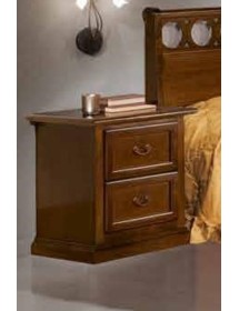 MOBILI 2G - Camera completa in legno arte povera tinta noce vista frontale