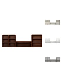 MOBILI 2G - Libreria componibile porta tv vani a giorno legno vari colori 380x40x111vista frontale