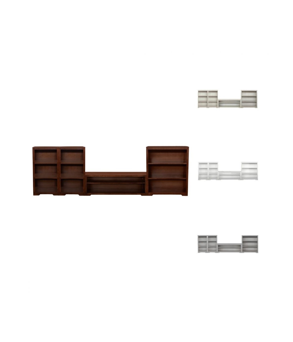 MOBILI 2G - Libreria componibile porta tv vani a giorno legno vari colori 380x40x111vista frontale