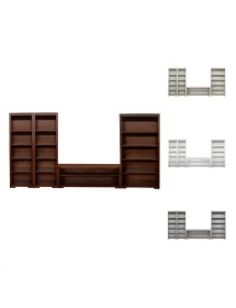 MOBILI 2G - Libreria componibile porta tv vani a giorno legno vari colori 380x40x187