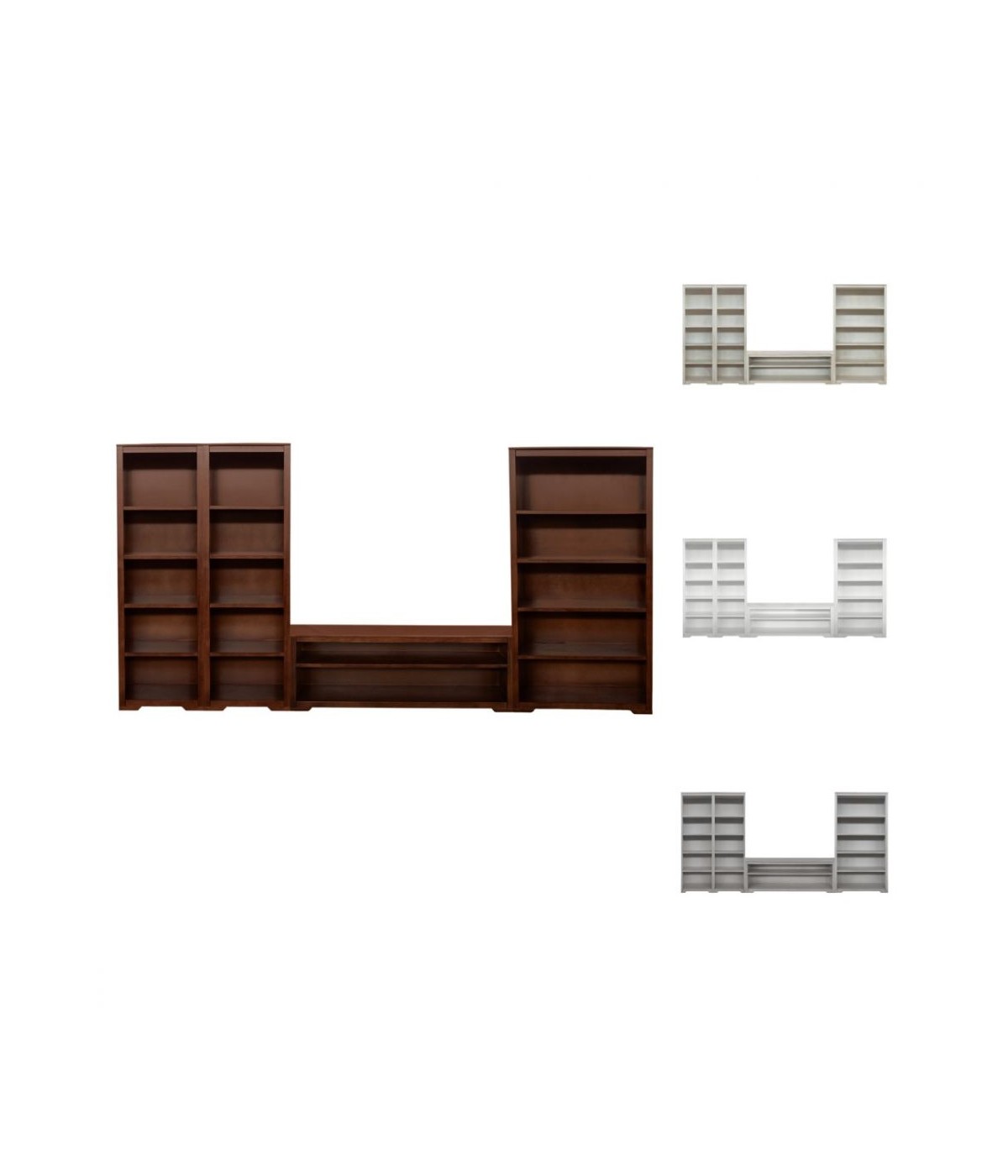 MOBILI 2G - Libreria componibile porta tv vani a giorno legno vari colori 380x40x187