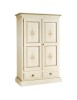 MOBILI 2G - ARMADIO 2 PORTE IN LEGNO SHABBY BIANCO PATINATO/VERDE 125X61X200