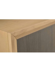 CREDENZA FRASSINO ANTRACITE PORO APERTO 2 PORTE CON ZOCCOLO L.210 P...