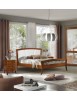 Letto classico legno sagomato tinta noce testata ecopelle 184x210x120 VISTA FRONTALE