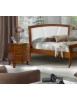 Letto classico legno sagomato tinta noce testata ecopelle 184x210x120 VISTA FRONTALE