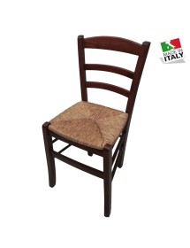 Set tavolo fratino 160X85 180x85 180x100 arte povera allungabile con 6 sedie legno seduta paglia vista frontale