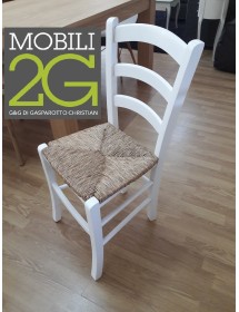 Set tavolo rettangolare shabby 100x70 120x80 140x80 160x85 allungabile con 4/6 sedie legno seduta paglia