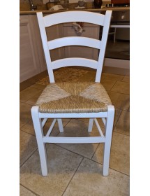 Set tavolo rettangolare shabby 100x70 120x80 140x80 160x85 allungabile con 4/6 sedie legno seduta paglia