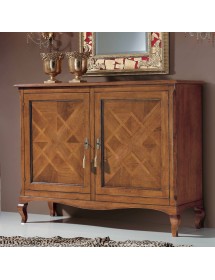 CREDENZA 2 PORTE CLASSICA INTARSIO LEGNO VARI COLORI 146X49x113