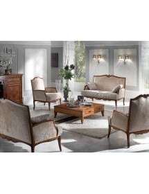 TAVOLINO QUADRATO 4 CASSETTI LEGNO CLASSICO 100X100x33