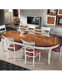Tavolo rotondo shabby allungabile 12 posti | Mobili2G