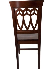 MOBILI 2G - Sedia legno classica tinta noce seduta legno 43x45x91 vista frontale