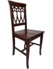 MOBILI 2G - Sedia legno classica tinta noce seduta legno 43x45x91 vista frontale