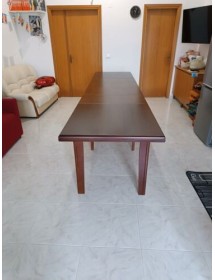 Set tavolo 160X85 180x85 180x100 arte povera allungabile con 6 sedie legno seduta legno vista frontale