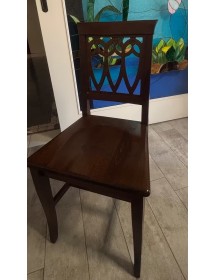 Set tavolo 160X85 180x85 180x100 arte povera allungabile con 6 sedie legno seduta legno vista frontale