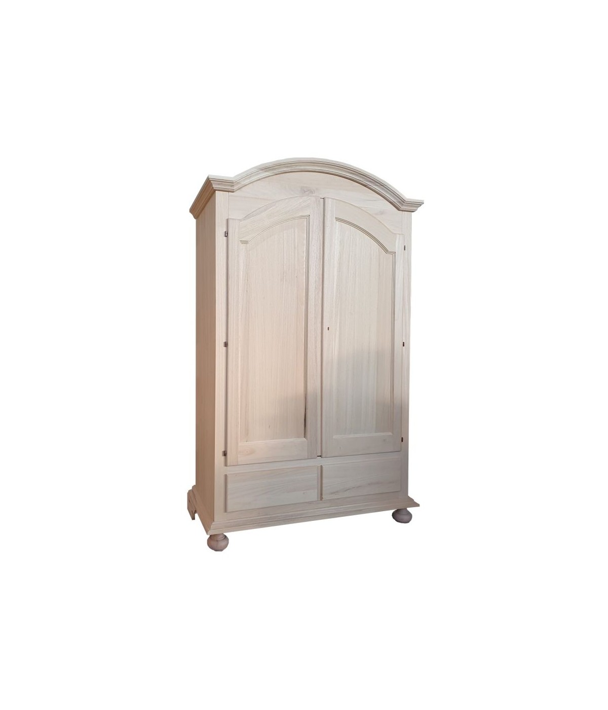 MOBILI 2G - ARMADIO 2 PORTE CAPPELLO SAGOMATO LEGNO GREZZO 125X61X200
