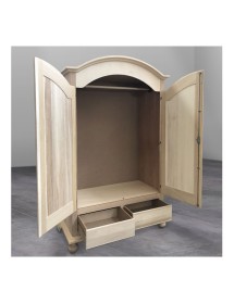 MOBILI 2G - ARMADIO 2 PORTE CAPPELLO SAGOMATO LEGNO GREZZO 125X61X200