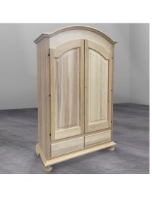 MOBILI 2G - ARMADIO 2 PORTE CAPPELLO SAGOMATO LEGNO GREZZO 125X61X200