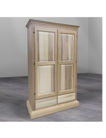 MOBILI 2G - ARMADIO 2 PORTE CAPPELLO DRITTO LEGNO GREZZO 125X61X200