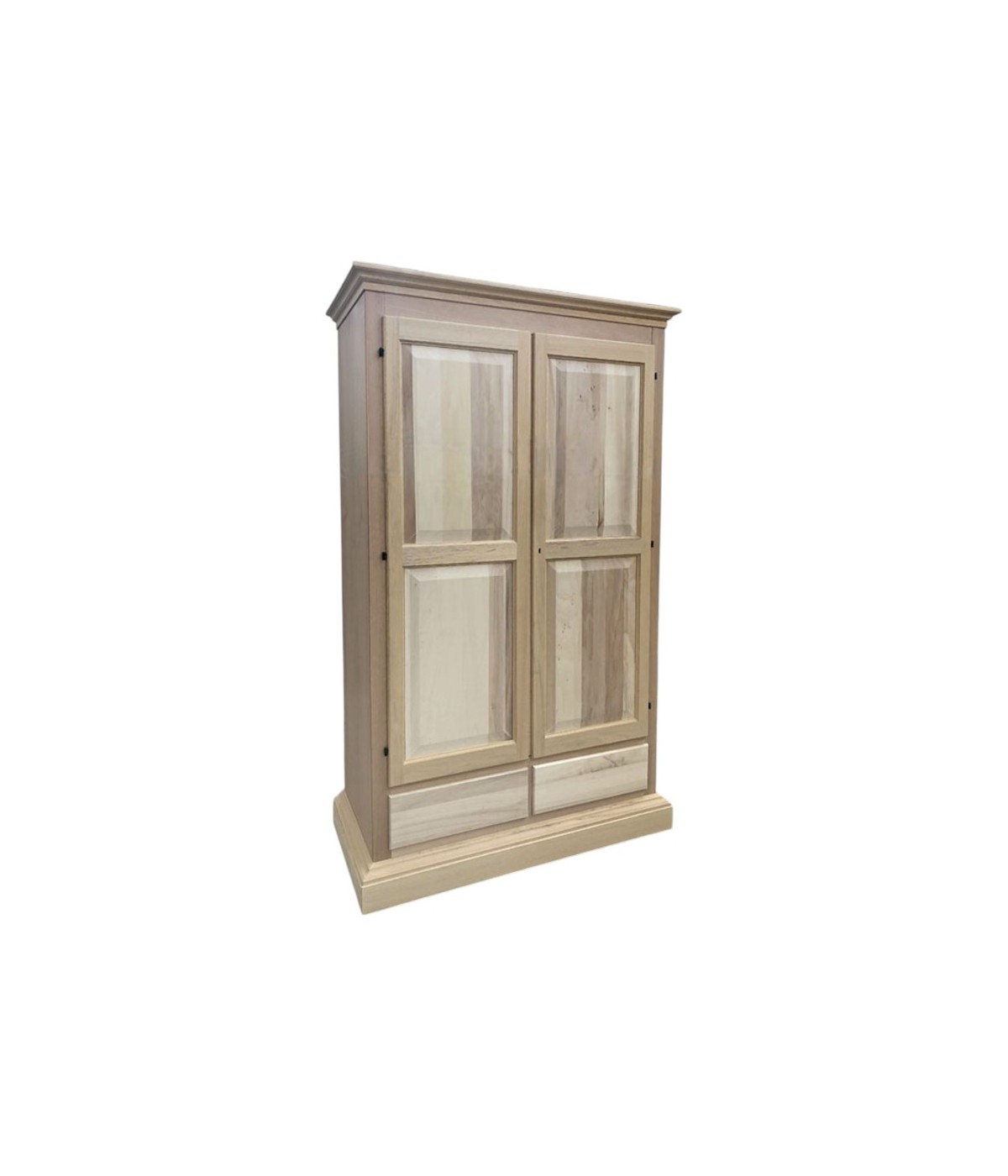 MOBILI 2G - ARMADIO 2 PORTE CAPPELLO DRITTO LEGNO GREZZO 125X61X200