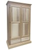 MOBILI 2G - ARMADIO 2 PORTE CAPPELLO DRITTO LEGNO GREZZO 125X61X200