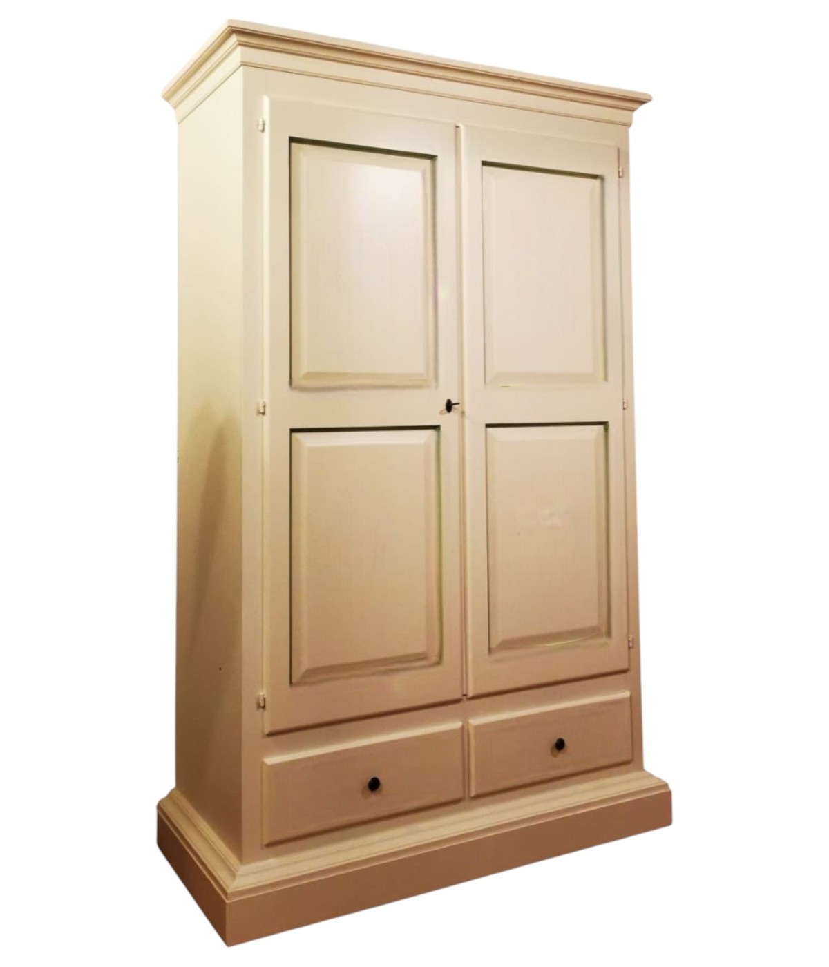 ARMADIO 2 PORTE LEGNO SHABBY AVORIO 125X61X200 VISTA FRONTALE
