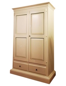ARMADIO 2 PORTE LEGNO SHABBY AVORIO 125X61X200 VISTA FRONTALE