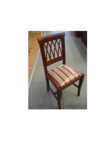 Set 2 sedie legno classico noce imbottita tessuto vari colori 43x45x91 vista frontale