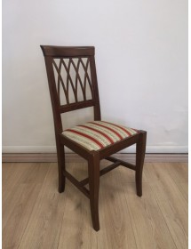 Set 2 sedie legno classico noce imbottita tessuto vari colori 43x45x91 vista frontale