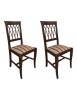 Set 2 sedie legno classico noce imbottita tessuto vari colori 43x45x91 vista frontale