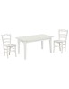 Set tavolo shabby 160X85 180x85 180x100 allungabile con 6 sedie legno seduta legno vista frontale