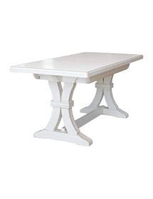 MOBILI 2G - Tavolo classico in legno rettangolare allungabile laccato bianco 160x85