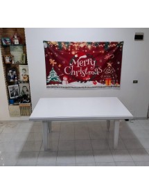 Set tavolo shabby 160X85 180x85 180x100 allungabile con 6 sedie legno seduta legno vista frontale