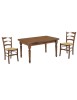 Set tavolo tinta noce gamba tornita 100x70 120x80 140x80 160x85 allungabile con 4/6 sedie seduta paglia