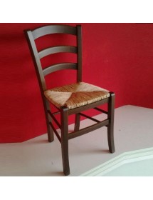 Set tavolo tinta noce gamba tornita 100x70 120x80 140x80 160x85 allungabile con 4/6 sedie seduta paglia