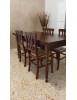 Set tavolo tinta noce gamba tornita 100x70 120x80 140x80 160x85 allungabile con 4/6 sedie seduta paglia